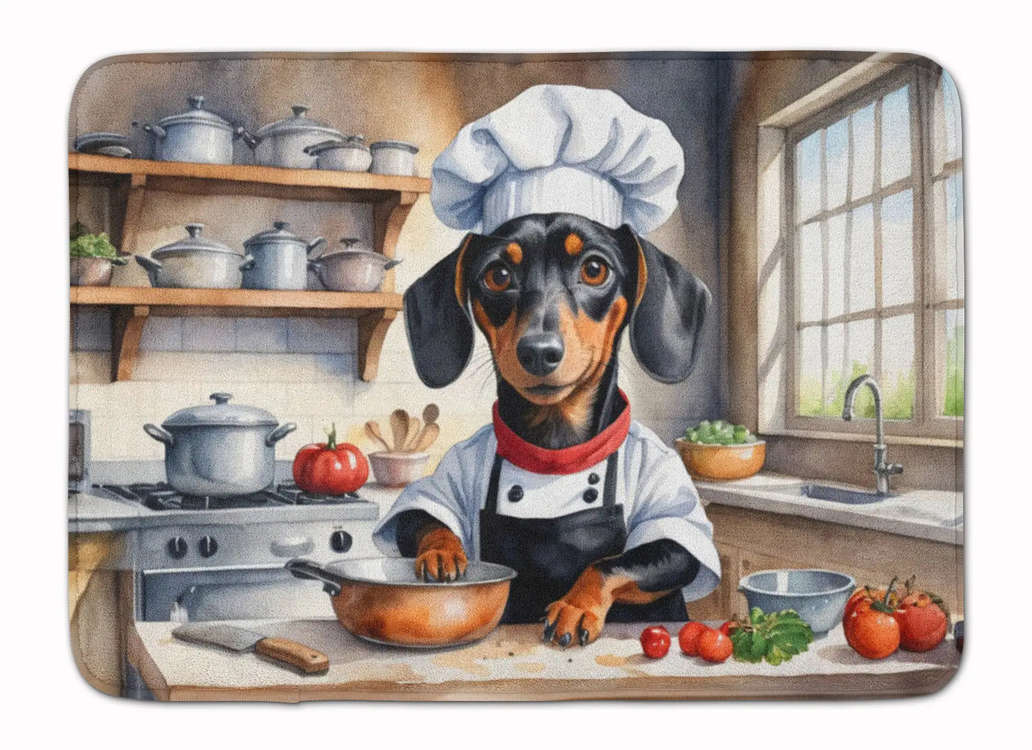 Dachshund The Chef Memory Foam Kitchen Mat