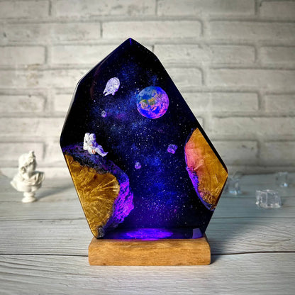 Handmade Resin Ocean Lamp - Epoxy Bedside Light