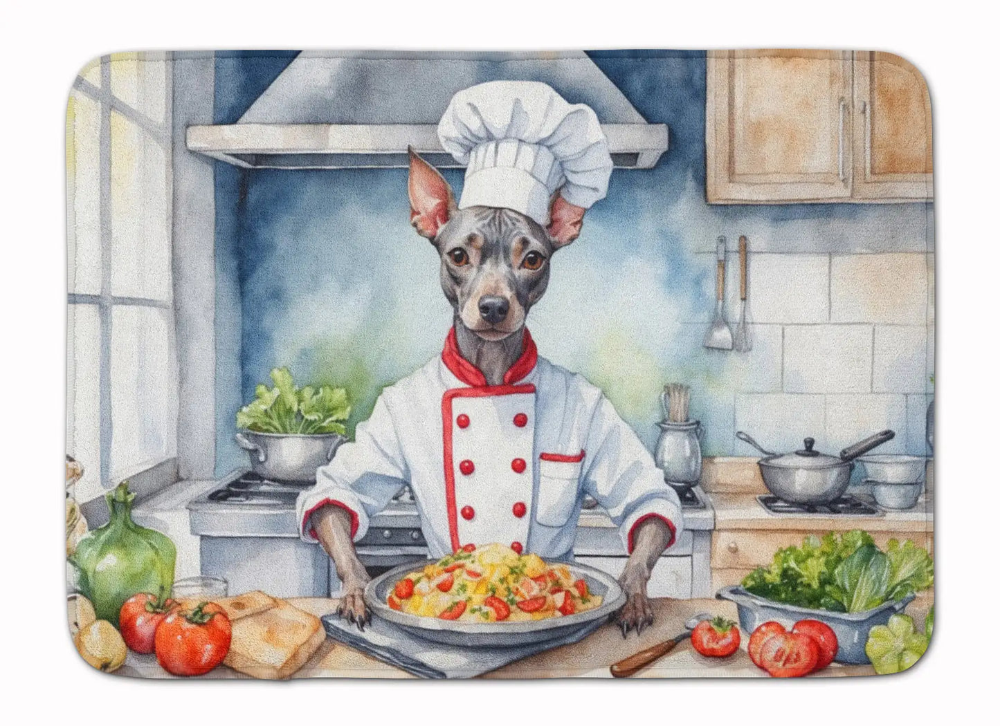 American Hairless Terrier The Chef Memory Foam Kitchen Mat