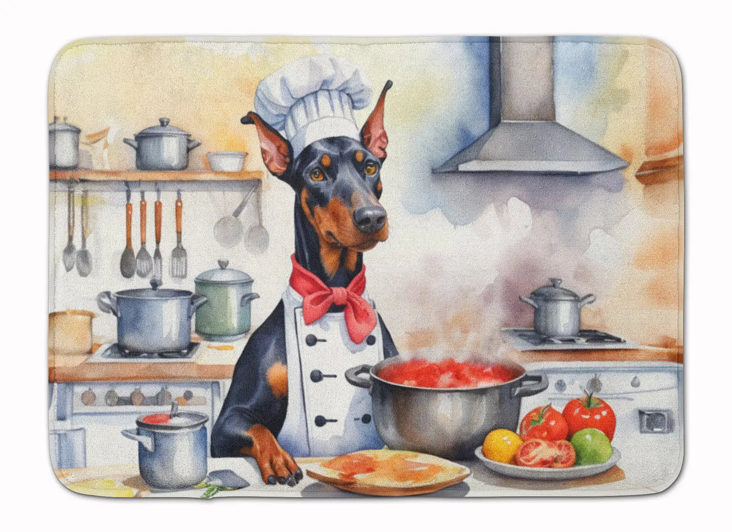 Doberman Pinscher The Chef Memory Foam Kitchen Mat